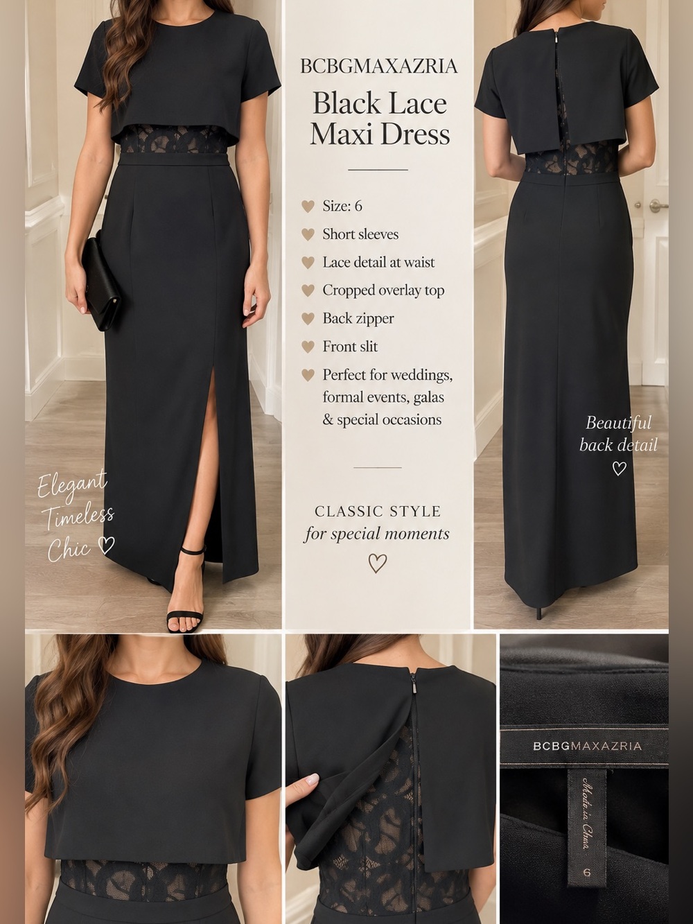 BCBGMAXAZRIA Black Evening Gown – Size 2